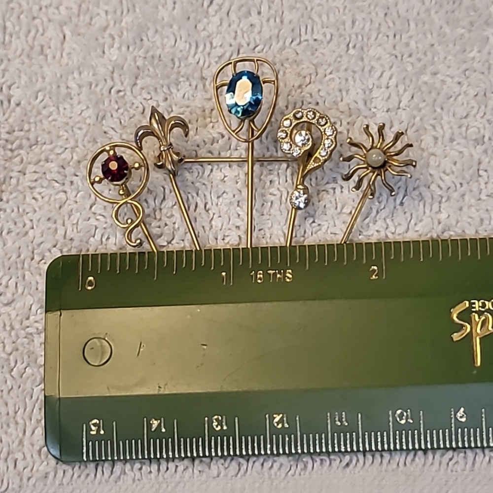 Vintage Unique Stick Pin Brooch Pin With Stones Vintage/Antique - Picture 7 of 7